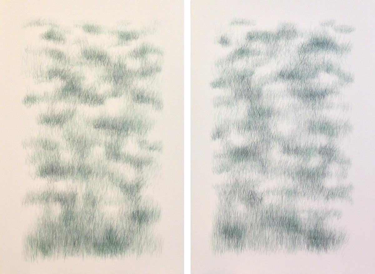 Joanne Aono Green Fields East/West Hashi Diptych