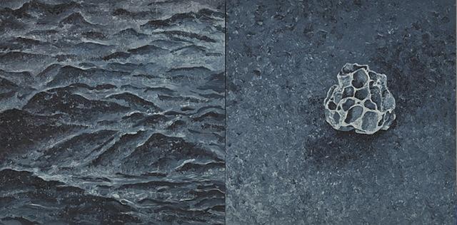 Joanne Aono fossil coral Lake Michigan Oil Painting